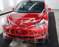 Tesla Model 3 in for a Full Front PPF install.